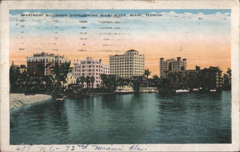 Apartment Buildings Overlooking Miami River Florida