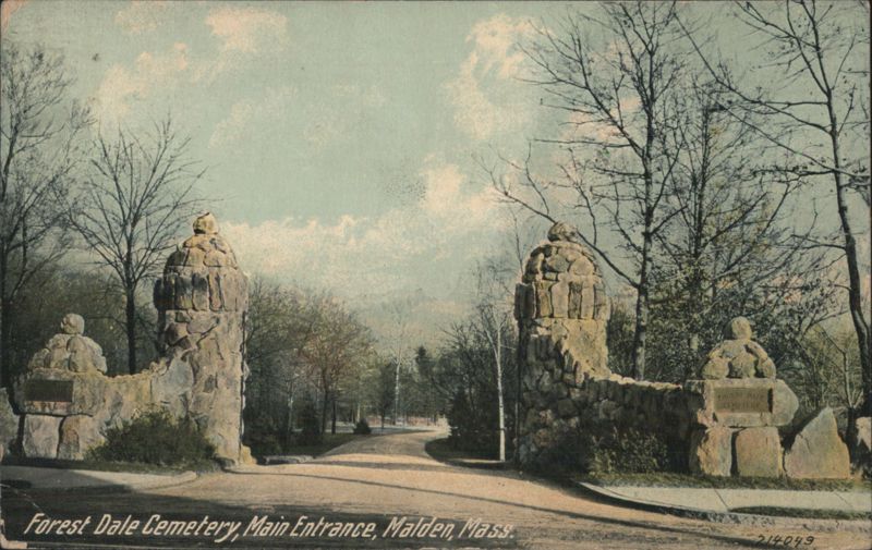 Forest Dale Cemetery Main Entrance, Malden, MA Massachusetts