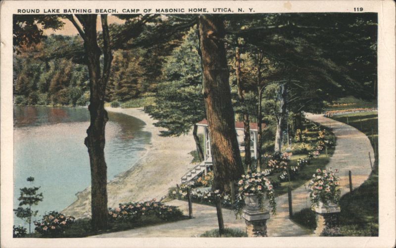 Round Lake Bathing Beach, Camp of Masonic Home Utica New York