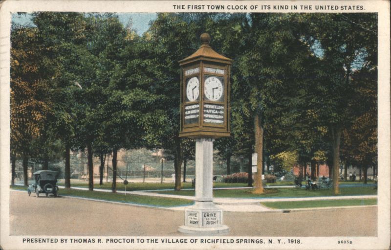First Town Clock of its Kind, Richfield Springs, NY New York