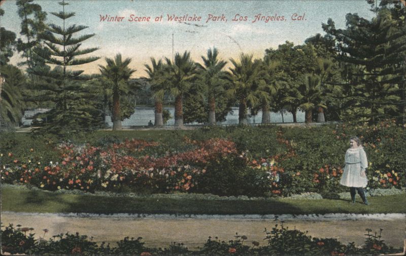 Winter Scene at Westlake Park, Los Angeles, CA California