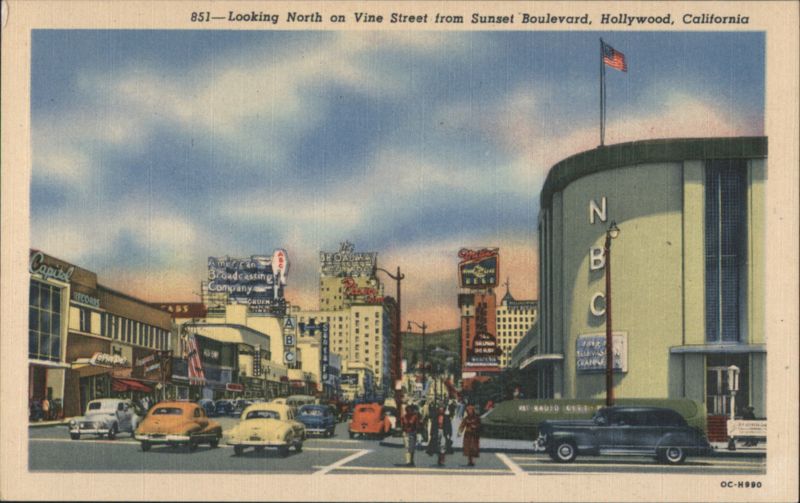 Looking North on Vine Street from Sunset Blvd, Hollywood California