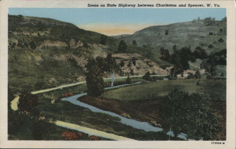 Scene on State Highway between Charleston and Spencer, W. Va. West Virginia