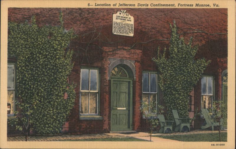 Location of Jefferson Davis Confinement, Fortress Monroe Fort Monroe Virginia