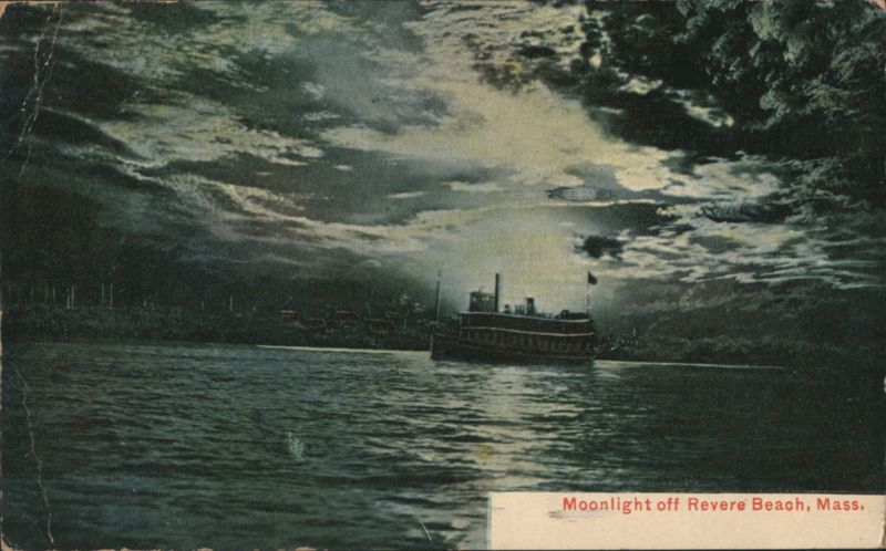 Moonlight off Revere Beach, Mass. Massachusetts