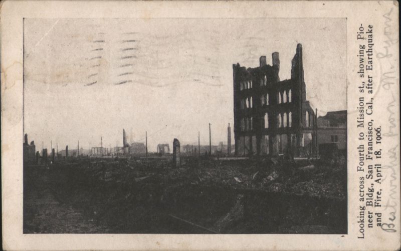 Pioneer Bldg. after San Francisco Earthquake & Fire 1906 California