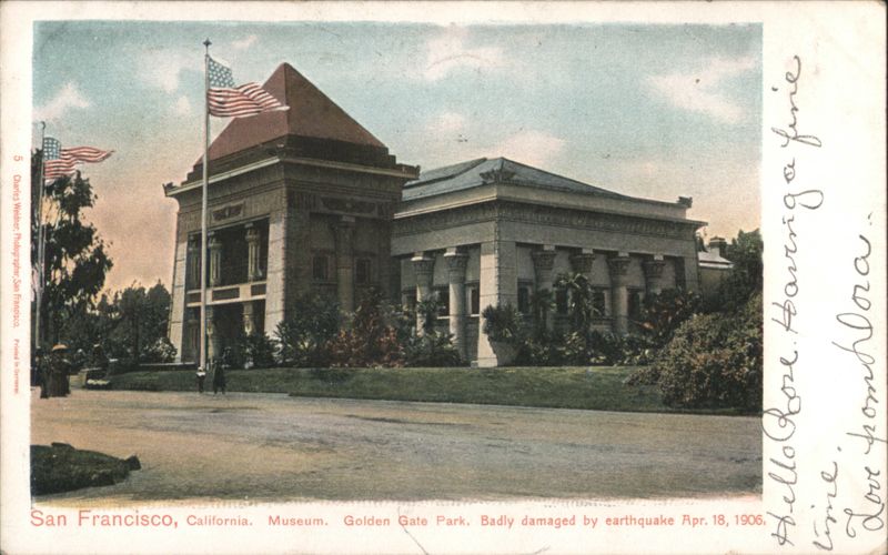 Museum, Golden Gate Park, Damaged by 1906 Earthquake San Francisco California