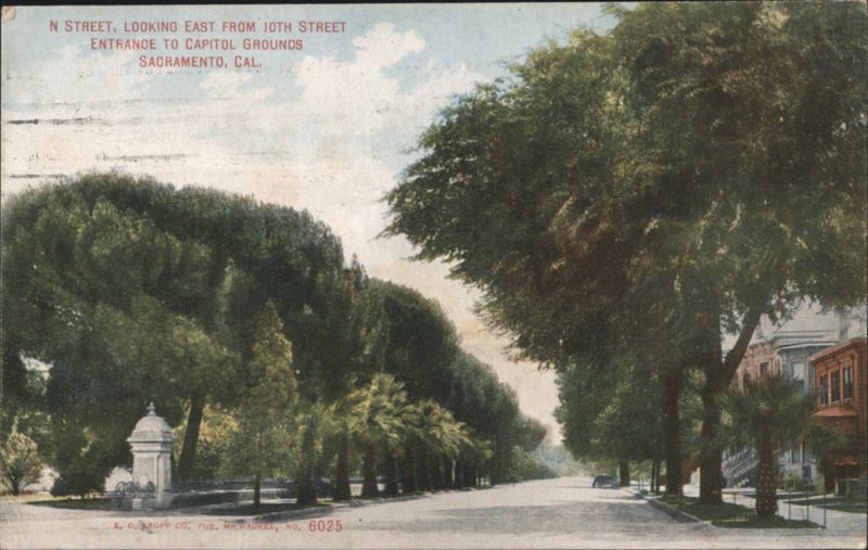 N Street, Looking East from 10th Street, Capitol Grounds Sacramento California