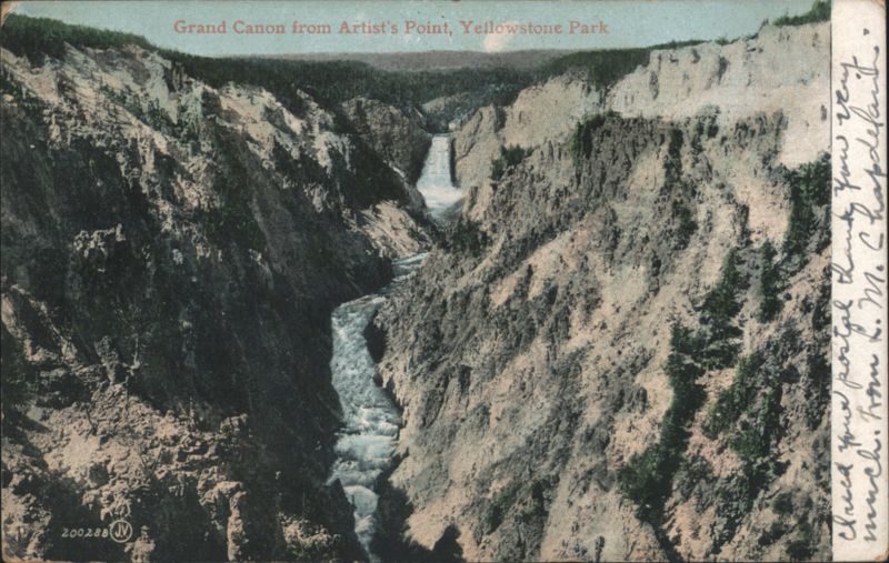 Grand Canon from Artist's Point, Yellowstone Park Wyoming
