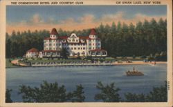 The Commodore Hotel & Country Club, Swan Lake, New York Postcard