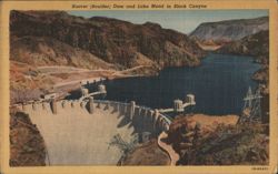 Hoover (Boulder) Dam and Lake Mead, Black Canyon Postcard