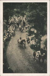 Thoroughbreds Parading, Saratoga Springs Race Track Postcard