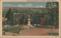Battlefield from Little Round Top, Gettysburg, PA Postcard