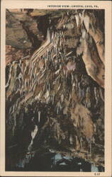 Interior View, Crystal Cave, PA Postcard