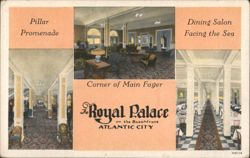Royal Palace Atlantic City Pillar Promenade Dining Salon Foyer Postcard