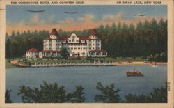 The Commodore Hotel & Country Club, Swan Lake, NY Postcard