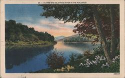 Along the Delaware River in the Poconos Postcard