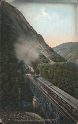 Willey Brook Bridge, Crawford Notch, NH Train Postcard