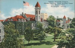 Indiana University Campus, Student Building, Maxwell Hall Postcard