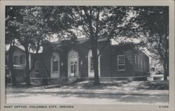 Post Office, Columbia City, Indiana Postcard