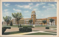 The J. W. Sexton High School, Lansing, Michigan Postcard