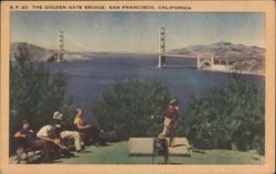 Golfer at Golden Gate Bridge, San Francisco, CA Postcard