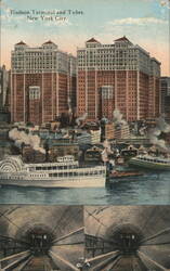 Hudson Terminal and Tubes, New York City Postcard