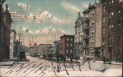 Eleventh Street looking West from Washington Street Postcard