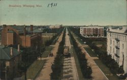Broadway, Winnipeg, 1911 Postcard