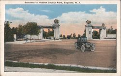 Entrance to Hudson County Park Postcard