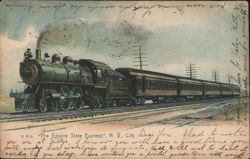 Empire State Express Train, N. Y. City Postcard