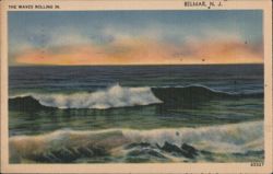 Waves Rolling In, Belmar, NJ Postcard