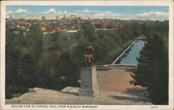 Canton, OH Skyline View from McKinley Monument Postcard