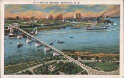 Peace Bridge, Buffalo, NY Postcard