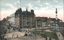Main Street looking North from Lafayette Square, Buffalo, NY Postcard
