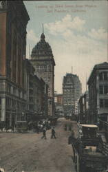 Looking up Third Street, from Mission Postcard
