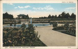 Peninsular Park, Portland, Oregon - Fountain & Pavilion Postcard