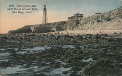 Point Loma and Light House at Low Tide, San Diego, CA Postcard