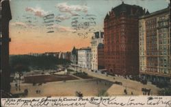 Fifth Avenue and Entrance to Central Park, New York Postcard