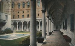 Courtyard Boston Public Library Postcard