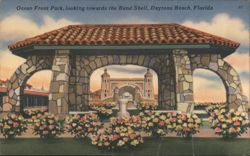 Ocean Front Park, Band Shell View, Daytona Beach, FL Postcard
