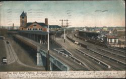 New Rail Road Station, Bridgeport, CT Postcard