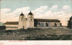 Santa Barbara Mission, Cal. Postcard
