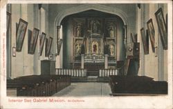 Interior San Gabriel Mission Postcard