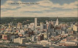 Aerial View of Downtown Dallas, Texas Postcard