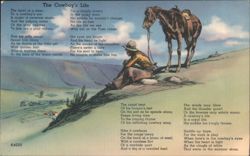 The Cowboy's Life Poem with Cowboy and Horse Postcard