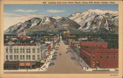 25th Street, Ogden, UT - Looking East from Union Depot Postcard