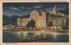 Royal Hawaiian Hotel at Night, Honolulu Postcard