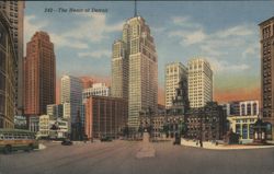 The Heart of Detroit, Campus Martius, Penobscot Building Postcard