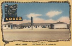 Lariat Lodge - Howdy Pardner Sign, US Highway 66 Postcard